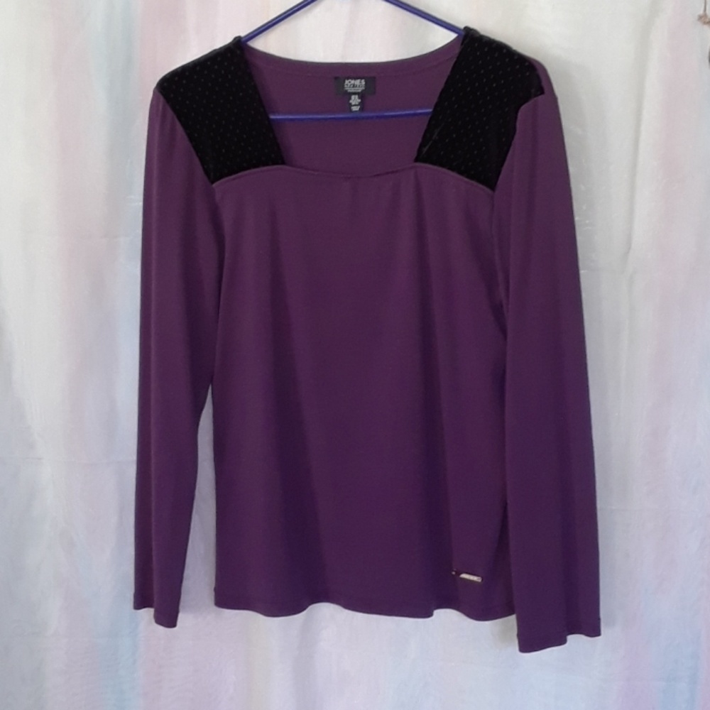 Jones New York Signature Maroon Knit Top